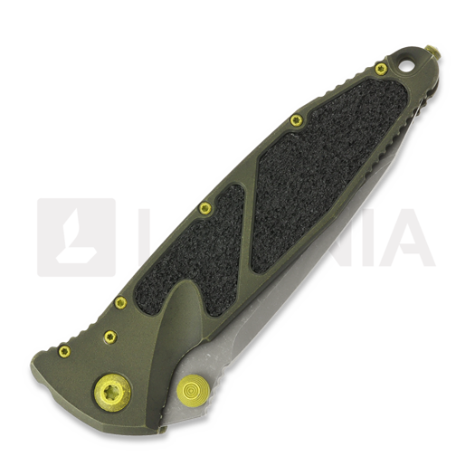 Liigendnuga Microtech Socom Elite Tanto Apocalyptic Distressed Grenade Green, fully serrated 161-12DGG-U25