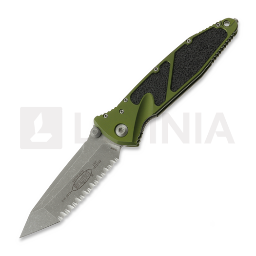 Microtech Socom Elite Tanto Apocalyptic OD Green kääntöveitsi, fully serrated 161-12APOD
