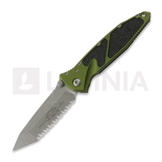 Microtech Socom Elite Tanto Apocalyptic OD Green 접이식 나이프, fully serrated 161-12APOD