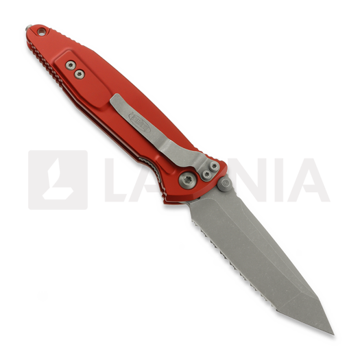 Liigendnuga Microtech Socom Elite Tanto Apocalyptic Red, fully serrated 161-12APRD