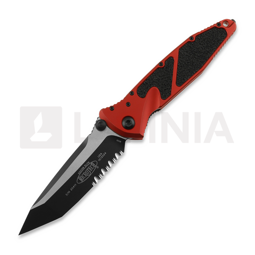 Microtech Socom Elite Tanto Black Red összecsukható kés, fűrészfogú 161-2RD