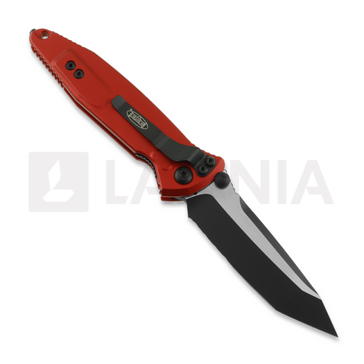 Zavírací nůž Microtech Socom Elite Tanto Black Red, vroubkování na čepeli 161-2RD
