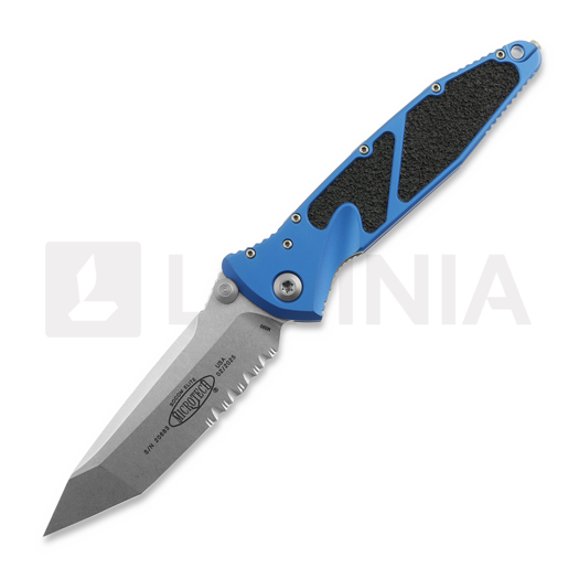 Microtech Socom Elite Tanto Stonewashed Blue 折叠刀, 锯齿刀片 161-11BL