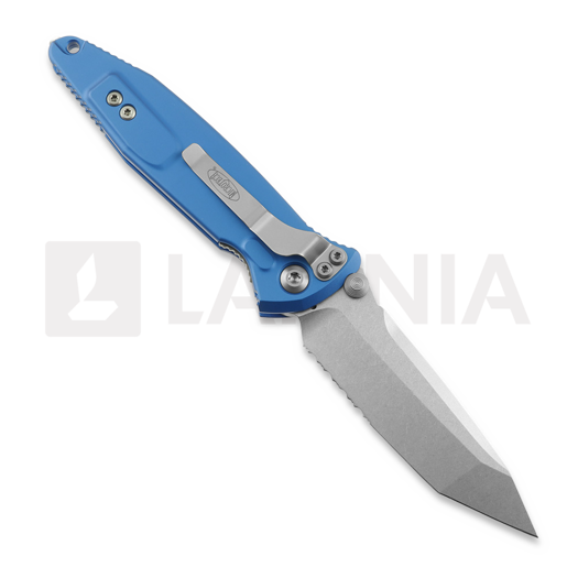 Microtech Socom Elite Tanto Stonewashed Blue sulankstomas peilis, dantytas 161-11BL