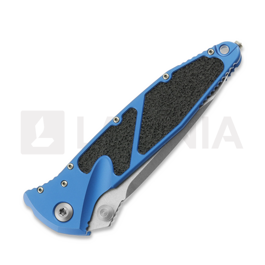 Zavírací nůž Microtech Socom Elite Tanto Stonewashed Blue, vroubkování na čepeli 161-11BL