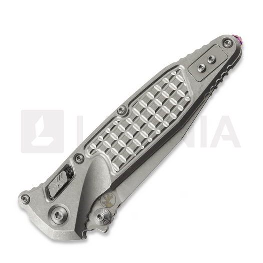 Microtech Socom Ram-Lok sulankstomas peilis, Grey Frag Titanium & Purple Accents, Stonewash 160RL-10FRSMS4