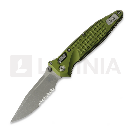 Microtech Socom Ram-Lok S/E Apocalyptic Standard Frag OD Green kääntöveitsi, combo terä 160RL-11APFROD