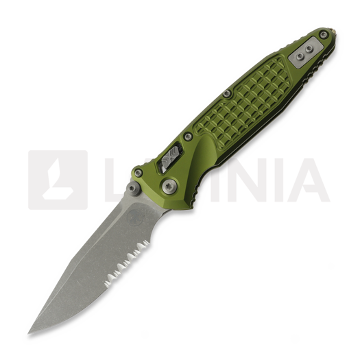 Navalha Microtech Socom Ram-Lok S/E Apocalyptic Standard Frag OD Green, faca serrilhada 160RL-11APFROD