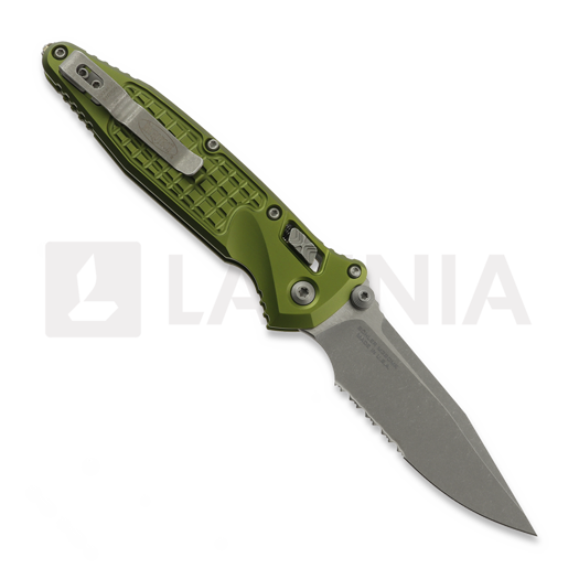 Liigendnuga Microtech Socom Ram-Lok S/E Apocalyptic Standard Frag OD Green, hammastera 160RL-11APFROD