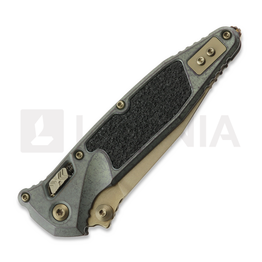 Saliekams nazis Microtech Socom Ram-Lok Spear Point Bronzed Stonewash Antique Denim Gold 160RL-13SMS3