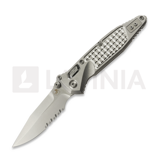 Microtech Socom Ram-Lok Spear Point Stonewash kääntöveitsi, bronze accents, combo terä 160RL-11FRSMS2