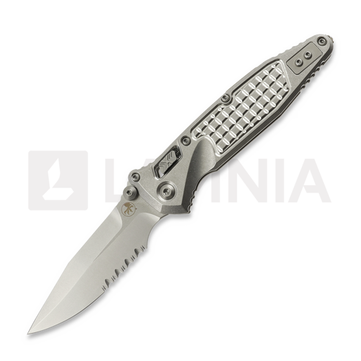 Microtech Socom Ram-Lok Spear Point Stonewash 折叠刀, bronze accents, 锯齿刀片 160RL-11FRSMS2
