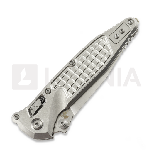 Microtech Socom Ram-Lok Spear Point Stonewash Frag Texture folding knife, bronze accents 160RL-10FRSMS2