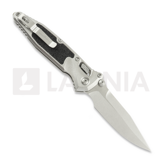 Microtech Socom Ram-Lok Spear Point Stonewash Textured Inlay folding knife, bronze accents 160RL-10SMS2