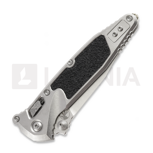 Microtech Socom Ram-Lok Spear Point Stonewash Textured Inlay folding knife, bronze accents 160RL-10SMS2