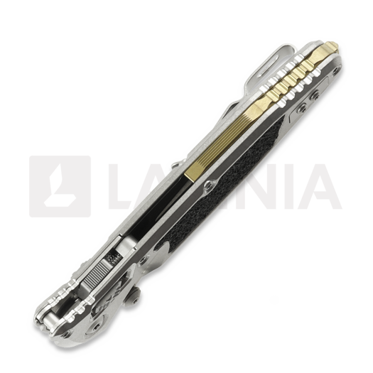 Microtech Socom Ram-Lok Spear Point Stonewash Textured Inlay folding knife, bronze accents 160RL-10SMS2