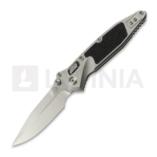 Microtech Socom Ram-Lok Spear Point Stonewash Textured Inlay 折り畳みナイフ, purple accents 160RL-10SMS4