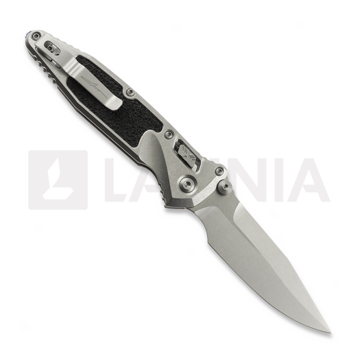 Microtech Socom Ram-Lok Spear Point Stonewash Textured Inlay foldekniv, purple accents 160RL-10SMS4