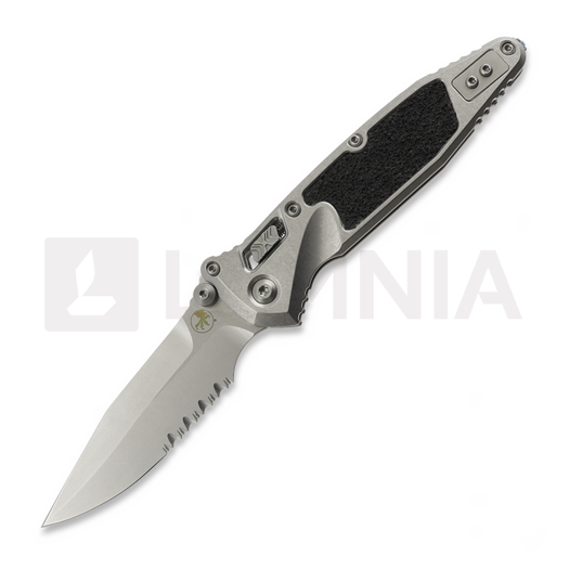 Microtech Socom Ram-Lok Stonewash Textured Inlay Blue Accents fällkniv, tandad 160RL-11SMS3