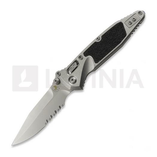 Navalha Microtech Socom Ram-Lok Stonewash Textured Inlay Blue Accents, faca serrilhada 160RL-11SMS3