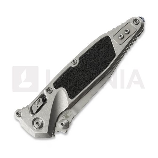 Microtech Socom Ram-Lok Stonewash Textured Inlay Blue Accents sulankstomas peilis, dantytas 160RL-11SMS3