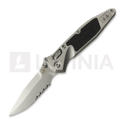 Microtech Socom Ram-Lok Stonewash Textured Inlay Bronze Accents 접이식 나이프, 톱니 모양 칼날 160RL-11SMS2
