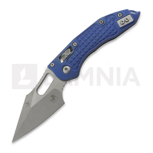 Microtech Stitch Apocalyptic Antique Blue Frag Titanium Taschenmesser, blue accents 169RL-10APFRMS2