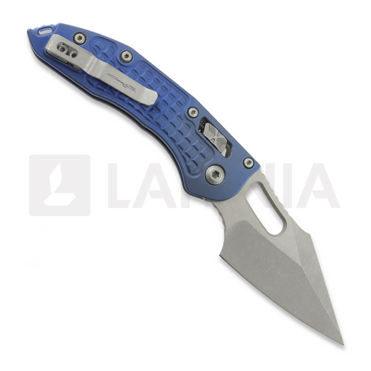 Microtech Stitch Apocalyptic Antique Blue Frag Titanium foldekniv, blue accents 169RL-10APFRMS2