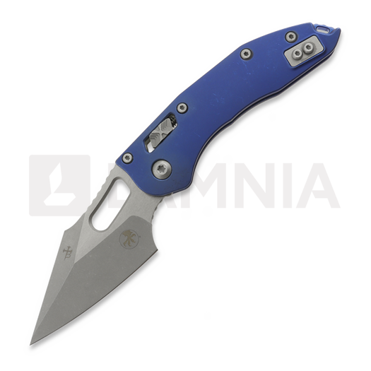 Складной нож Microtech Stitch Apocalyptic Antique Blue Slab Titanium, blue accents 169RL-10APMS2