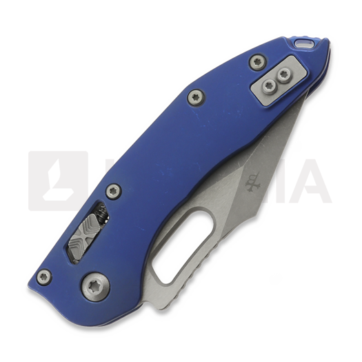 Microtech Stitch Apocalyptic Antique Blue Slab Titanium sulankstomas peilis, blue accents 169RL-10APMS2