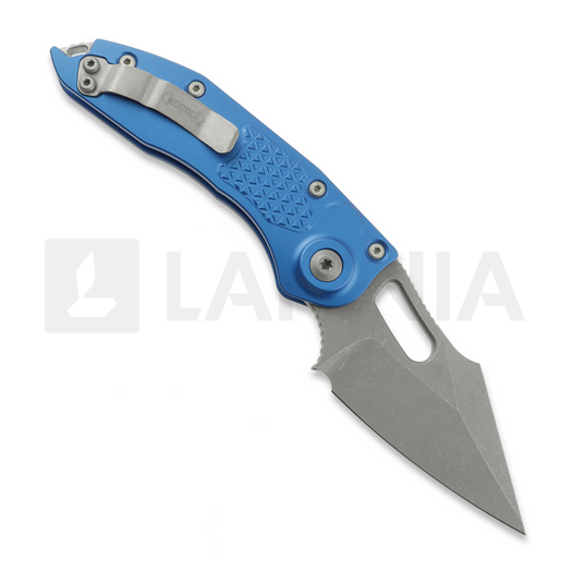 Microtech Stitch Auto S/E sulankstomas peilis, Blue Aluminum, Apocalyptic 169-10APBL