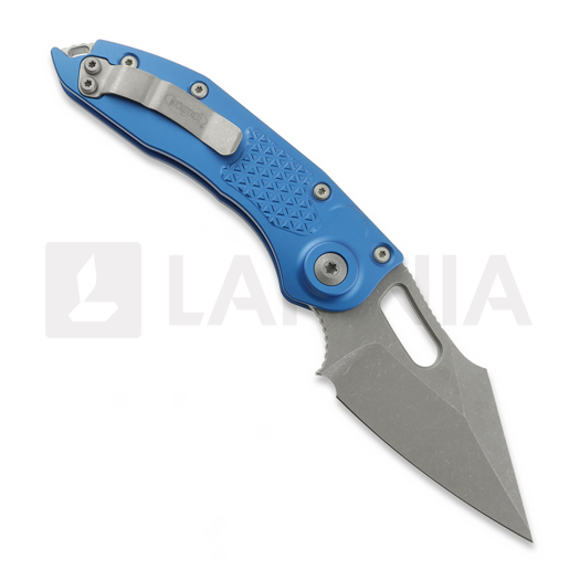 Microtech Stitch Auto S/E sulankstomas peilis, Blue Aluminum, Apocalyptic 169-10APBL