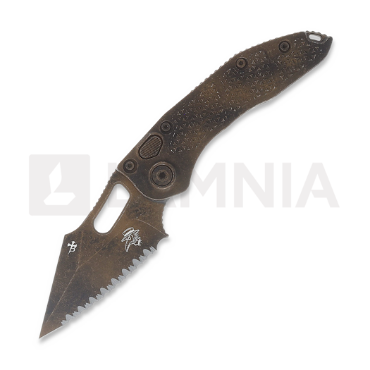 Microtech Stitch Auto S/E Plague Outbreak Signature Series 접이식 나이프, full serrated 169-3PLOBS