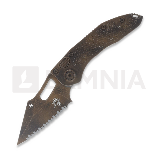 Microtech Stitch Auto S/E Plague Outbreak Signature Series foldekniv, full serrated 169-3PLOBS