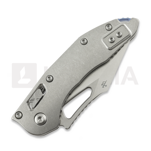Microtech Stitch Mini Marfione Select S/E Stonewash 折叠刀, Slab Titanium, blue accent 169MRL-10MS2