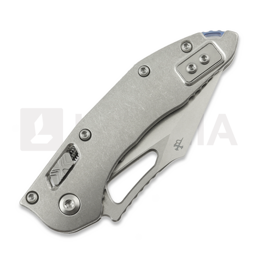 Microtech Stitch Mini Marfione Select S/E Stonewash 折叠刀, Slab Titanium, blue accent 169MRL-10MS2