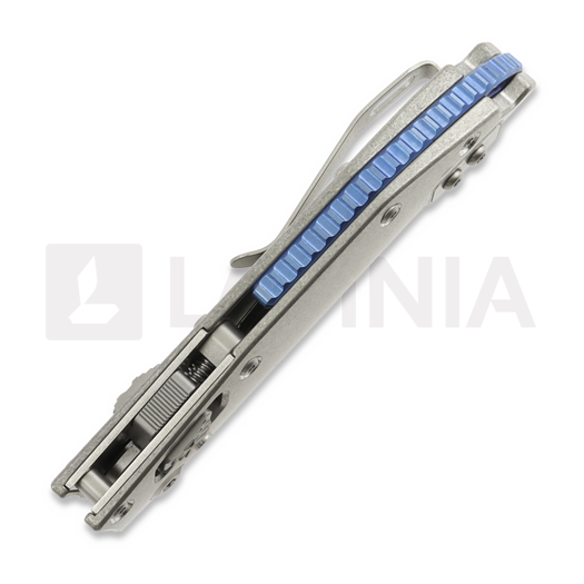 Microtech Stitch Mini Marfione Select S/E Stonewash 折叠刀, Slab Titanium, blue accent 169MRL-10MS2