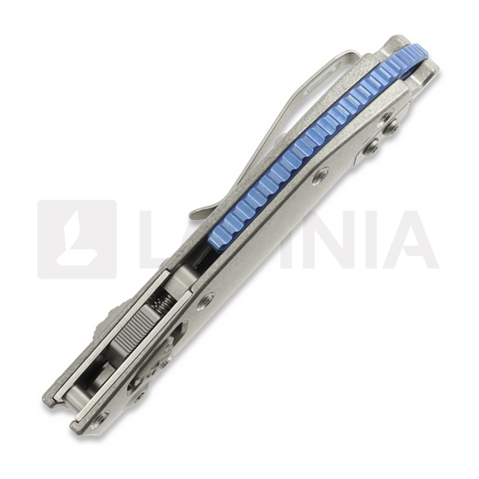 Microtech Stitch Mini Marfione Select S/E Stonewash 折叠刀, Slab Titanium, blue accent 169MRL-10MS2