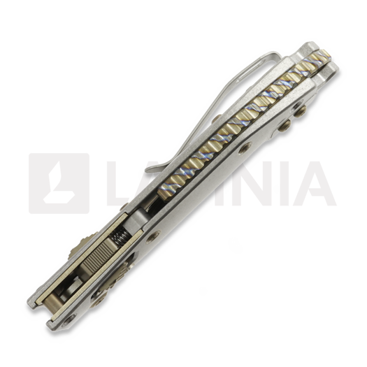 Navaja Microtech Stitch Mini Marfione Select S/E Stonewash, Slab Titanium, flamed accent 169MRL-10MS4