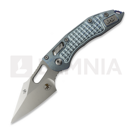Microtech Stitch Ram-Lok kääntöveitsi, Ice Blue Ano Frag, Stonewash 169RL-10FRMS6