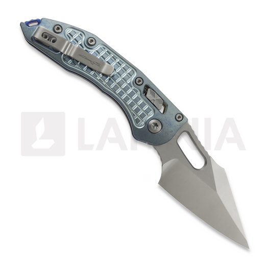 Microtech Stitch Ram-Lok sulankstomas peilis, Ice Blue Ano Frag, Stonewash 169RL-10FRMS6