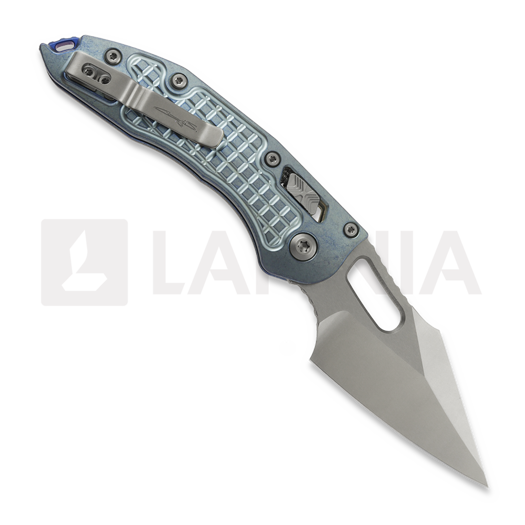 Microtech Stitch Ram-Lok kääntöveitsi, Ice Blue Ano Frag, Stonewash 169RL-10FRMS6