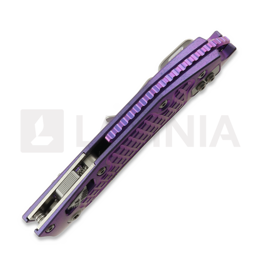 Microtech Stitch Ram-Lok k&auml;&auml;nt&ouml;veitsi, Purple Haze Ano Frag, Stonewash 169RL-10FRMS5