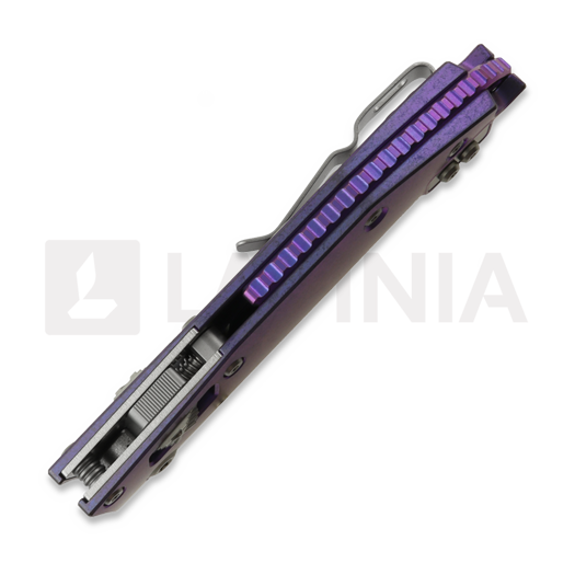 Microtech Stitch Ram-Lok kääntöveitsi, Purple Haze Ano Slab, Stonewash 169RL-10MS5