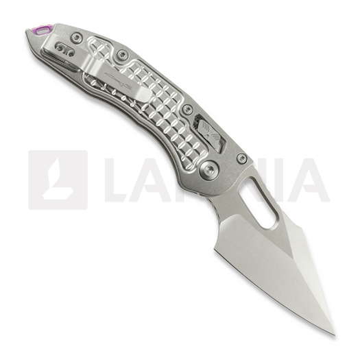 Microtech Stitch Stonewash Frag Titanium foldekniv, purple accents 169RL-10FRMS3