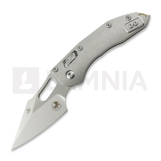 Microtech Stitch Stonewash Slab Titanium סכין מתקפלת, bronze accents 169RL-10MS1