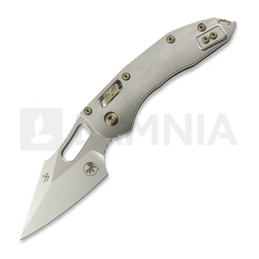 Skladací nôž Microtech Stitch Stonewash Slab Titanium, flame accents 169RL-10MS4