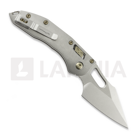 Microtech Stitch Stonewash Slab Titanium sulankstomas peilis, flame accents 169RL-10MS4