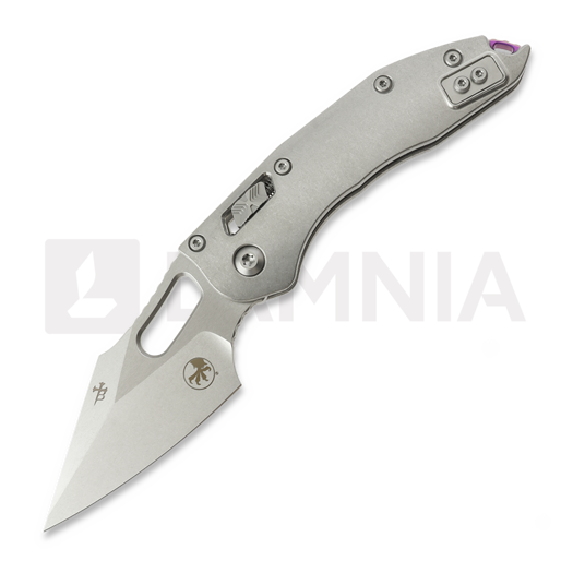 Skladací nôž Microtech Stitch Stonewash Slab Titanium, purple accents 169RL-10MS3