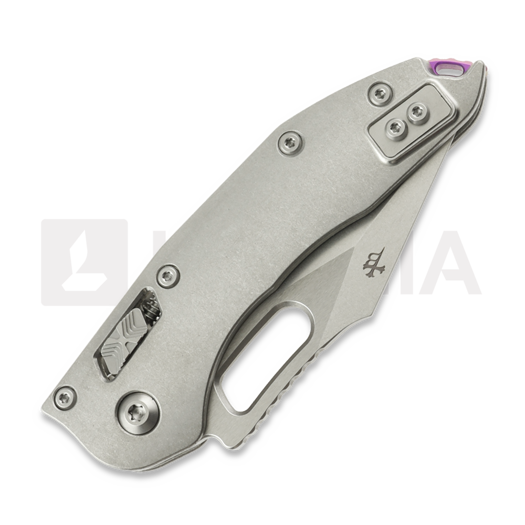 Skladací nôž Microtech Stitch Stonewash Slab Titanium, purple accents 169RL-10MS3